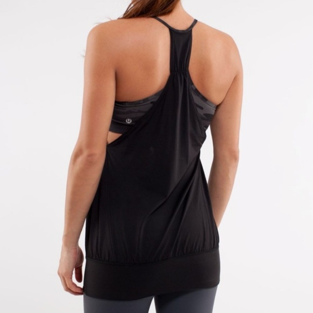Lululemon Black Camo no limit tank Size 6 EUC